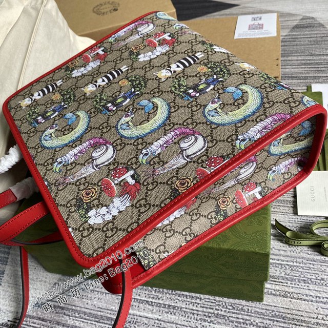 Gucci新款包包 古馳GG系列2021最新款兒童手袋 Gucci方形復古手提袋肩背包 612992  ydg3212